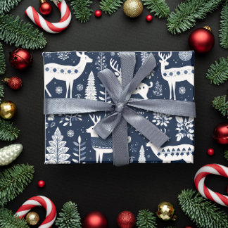 Papel De Presente Estilo Nórdico Velho Azul