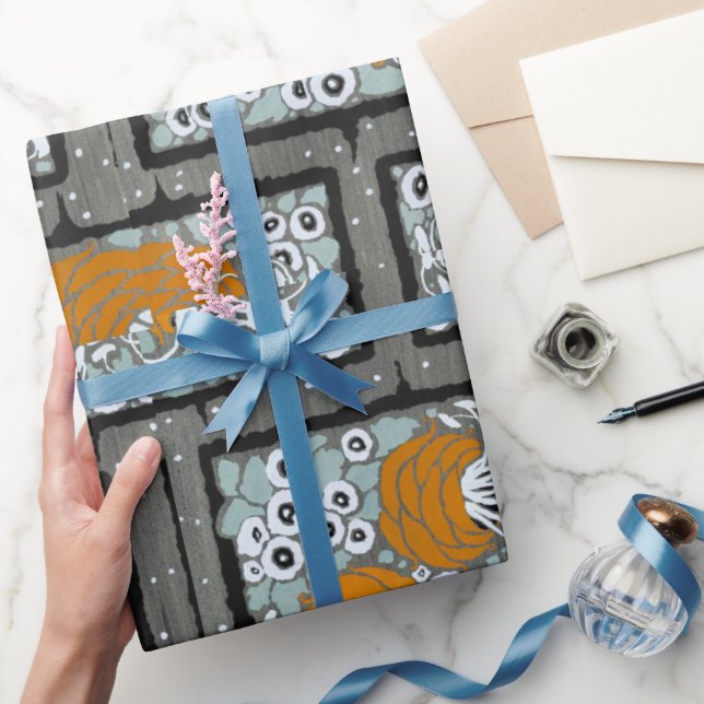 Papel De Presente Estilo oriental do padrão de poquir floral Samarka (Presentear)