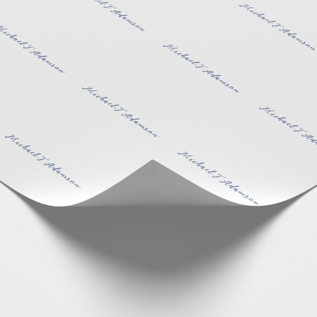 Papel De Presente Estilo Retro Elegante Simples Branco Caligrafia (Ponta)