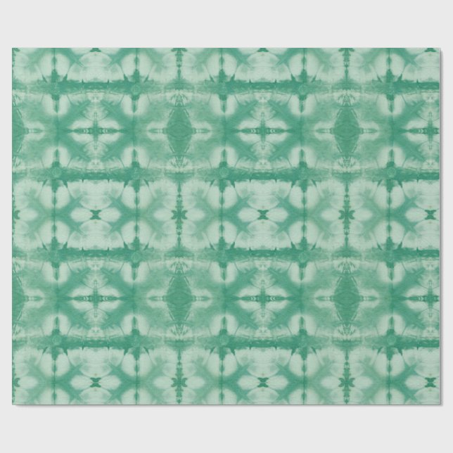 Papel De Presente Estilo Verde Shibori  (Aberto)