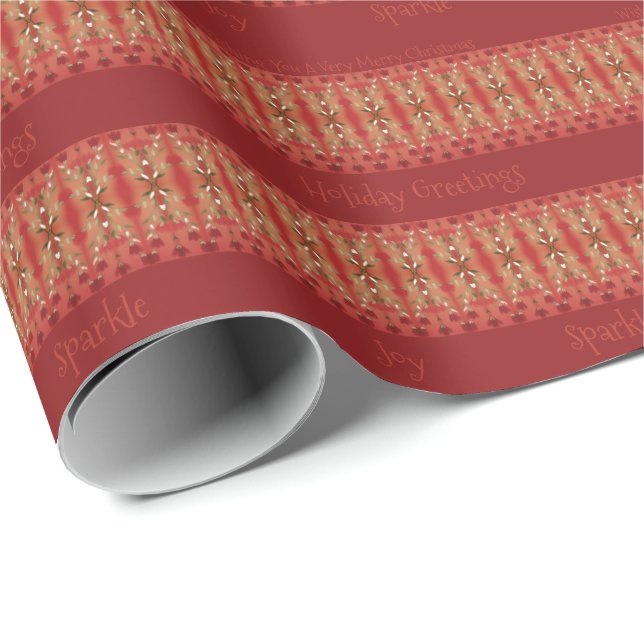 Papel De Presente Estilo Vintage Vermelho Intenso (Ponta do rolo)