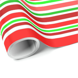 Papel De Presente Estilos de Canas de Natal Branco Verde Vermelho