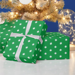 Papel De Presente Estilos de neve brancos, verdes e de Natal