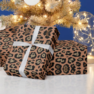 Papel De Presente Estilosa impressão de leopardo terracota argila ma