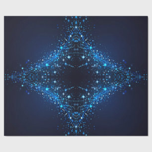 Papel De Presente Estimulações brancas em azul profundo