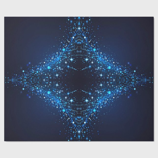 Papel De Presente Estimulações brancas em azul profundo (Barra)