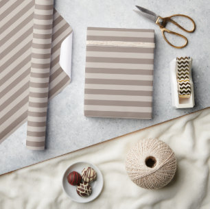 Papel De Presente Estirpes de Cinza bege Elegante Mínimo