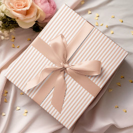 Papel De Presente Estirpes Finas Laranja-Pastel Elegantes