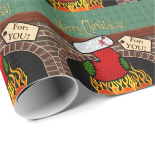 Papel De Presente Estocando a Lareira