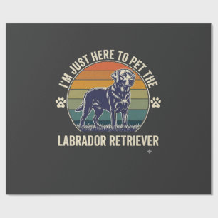 Papel De Presente Estou Aqui Para Acariciar Labrador Retriever Cão R