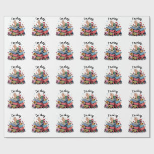 Papel De Presente Estou Bem Humor de Quilting Amantes do Natal