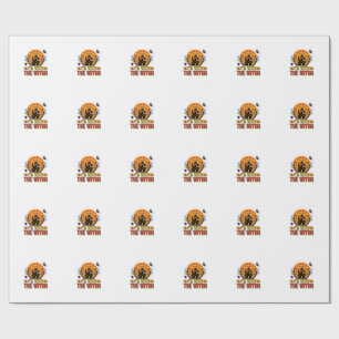 Papel De Presente Estou Com A Bruxa Design de Castelo de Halloween V