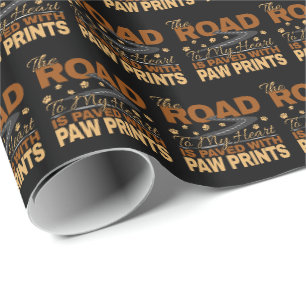 Papel De Presente Estrada para o meu coração pavimentada em pata imp