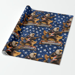 Papel De Presente Estrela Águia Americana, feliz Dia da Independênci