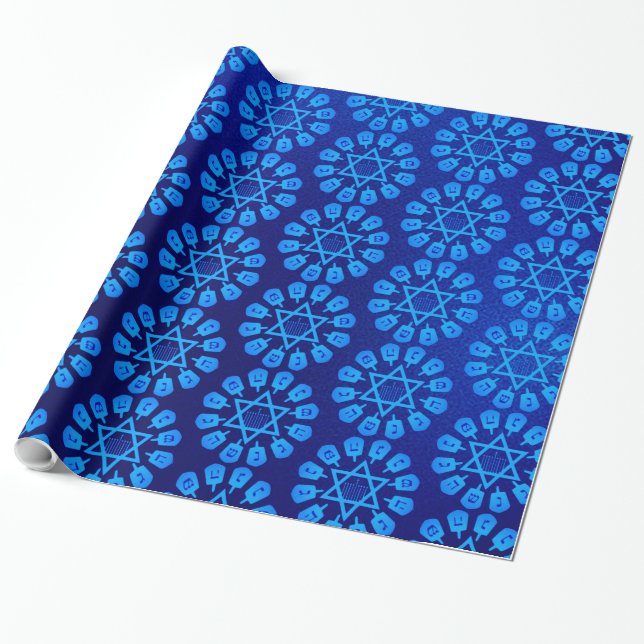 Papel De Presente Estrela Azul De David Hanukkah (Desenrolado)