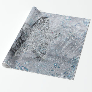 Papel De Presente Estrela azul de prata