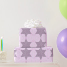 Papel De Presente Estrela cintilante de David bat mitzvah rosa