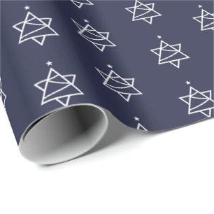 Papel De Presente Estrela de Davi da Árvore de Natal