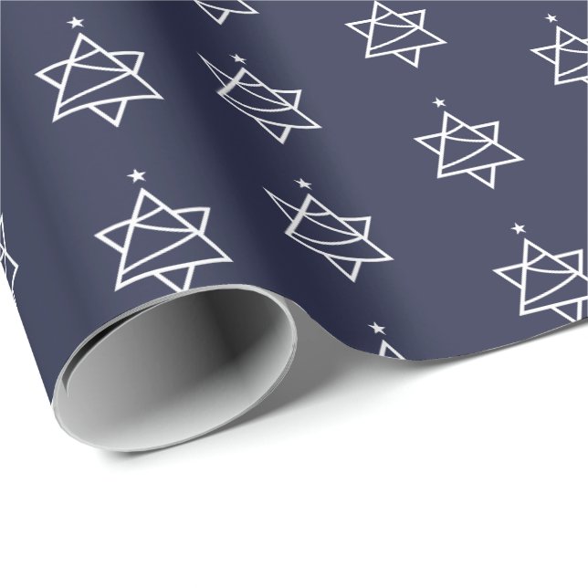Papel De Presente Estrela de Davi da Árvore de Natal (Ponta do rolo)