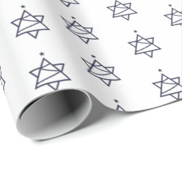 Papel De Presente Estrela de Davi da Árvore de Natal