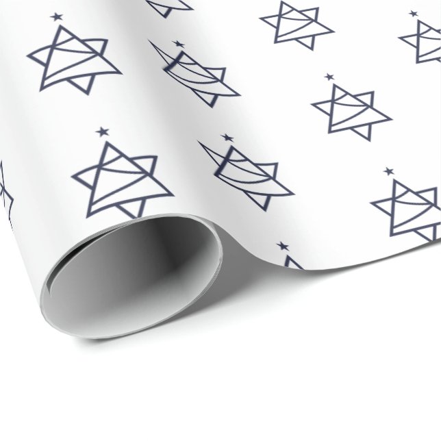 Papel De Presente Estrela de Davi da Árvore de Natal (Ponta do rolo)