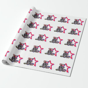 Papel De Presente Estrela de Letra Grande do 4 de Julho