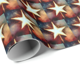 Papel De Presente Estrela de Natal 1