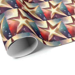 Papel De Presente Estrela de Natal 4