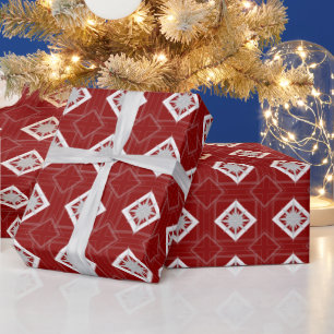 Papel De Presente Estrela de Natal Art Déco Vintage