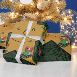 Papel De Presente Estrela de pão de Natal feliz