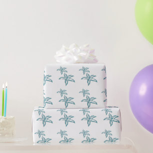 Papel De Presente Estrela-do-mar Turquesa