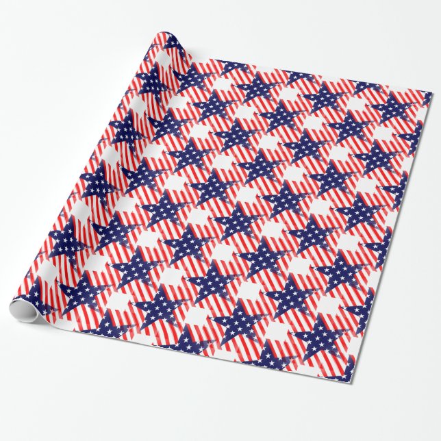 Papel De Presente estrela dos eua (Desenrolado)