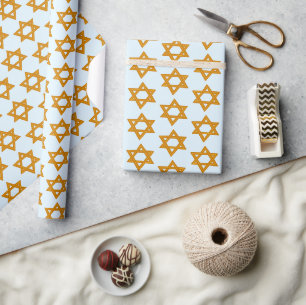 Papel De Presente ESTRELA HANUKKAH DO Bar de Férias Judaicas de DAVI