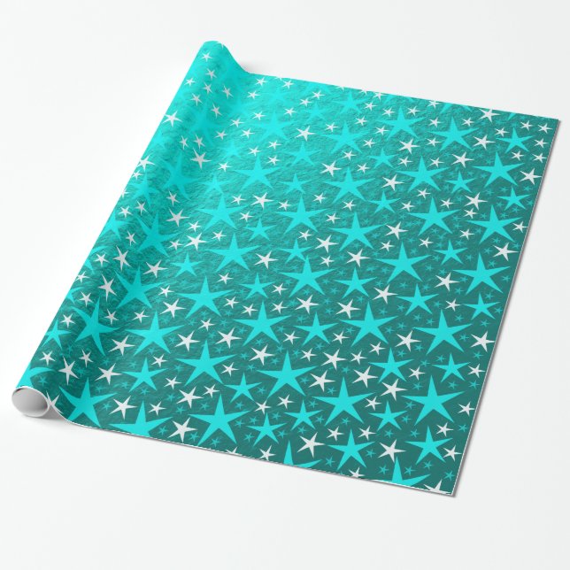 Papel De Presente estrelas azuis (Desenrolado)