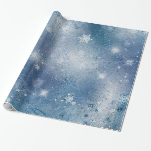 Papel De Presente Estrelas azuis prateadas