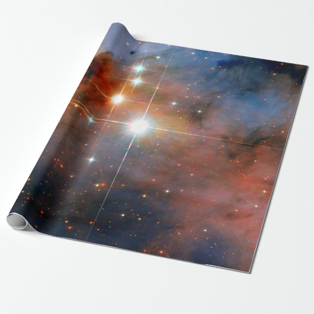 Papel De Presente Estrelas Binárias WR 25 & Tr16-244 - Foto Espacial (Desenrolado)