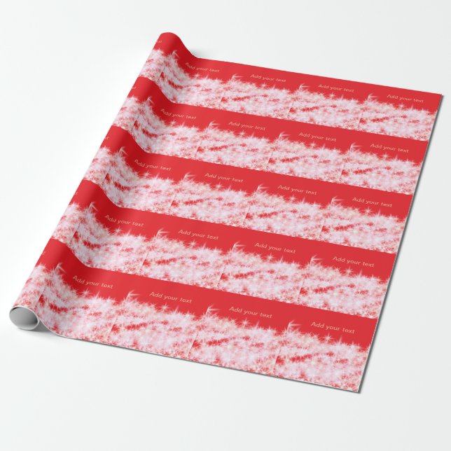 Papel De Presente Estrelas brilhantes cor-de-rosa vermelho simples a (Desenrolado)