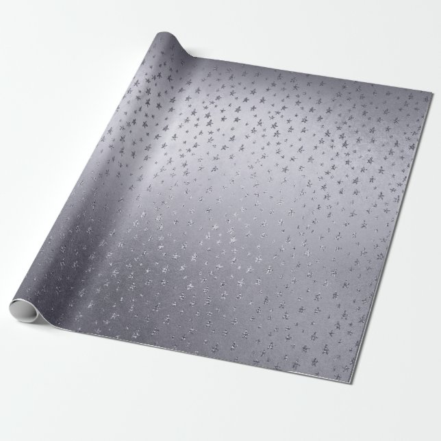 Papel De Presente Estrelas brilhantes de prata Confetti Vip (Desenrolado)
