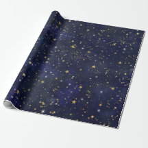 Estrelas Celestiais Azul e Dourado Aquarela Capric