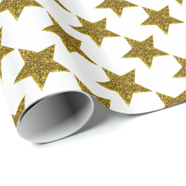 Papel De Presente Estrelas cintilantes de Natal (Ponta do rolo)