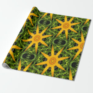 Papel De Presente Estrelas de Flor de Esquadrão...