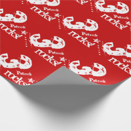 Papel De Presente Estrelas de Grunge de Design Diagonal de 3º Aniver