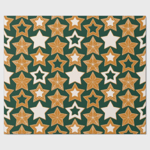 Papel De Presente Estrelas de Pão de Mel (Natal)