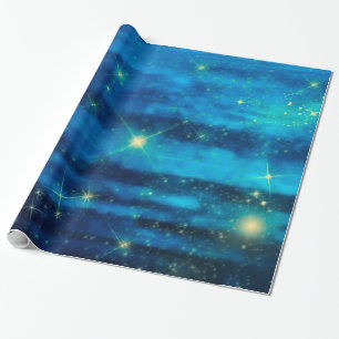 Papel De Presente estrelas do céu azul