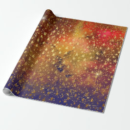 Papel De Presente Estrelas do ouro Confetti Celestial Firmware da Ga