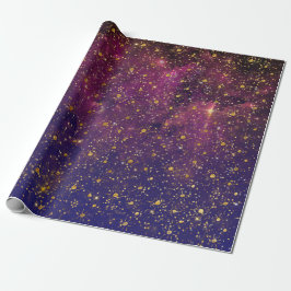 Papel De Presente Estrelas do ouro Confetti Celestial Firmware Rosa
