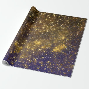 Papel De Presente Estrelas do ouro Confetti Celestial Firmware Verde