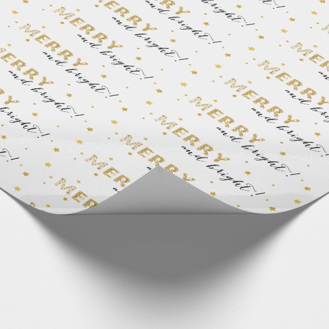 Papel De Presente Estrelas do ouro - Feliz e Brilho (Ponta)