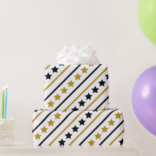 Papel De Presente Estrelas Douradas