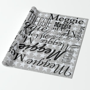 Papel De Presente Estrelas e Nomes personalizados